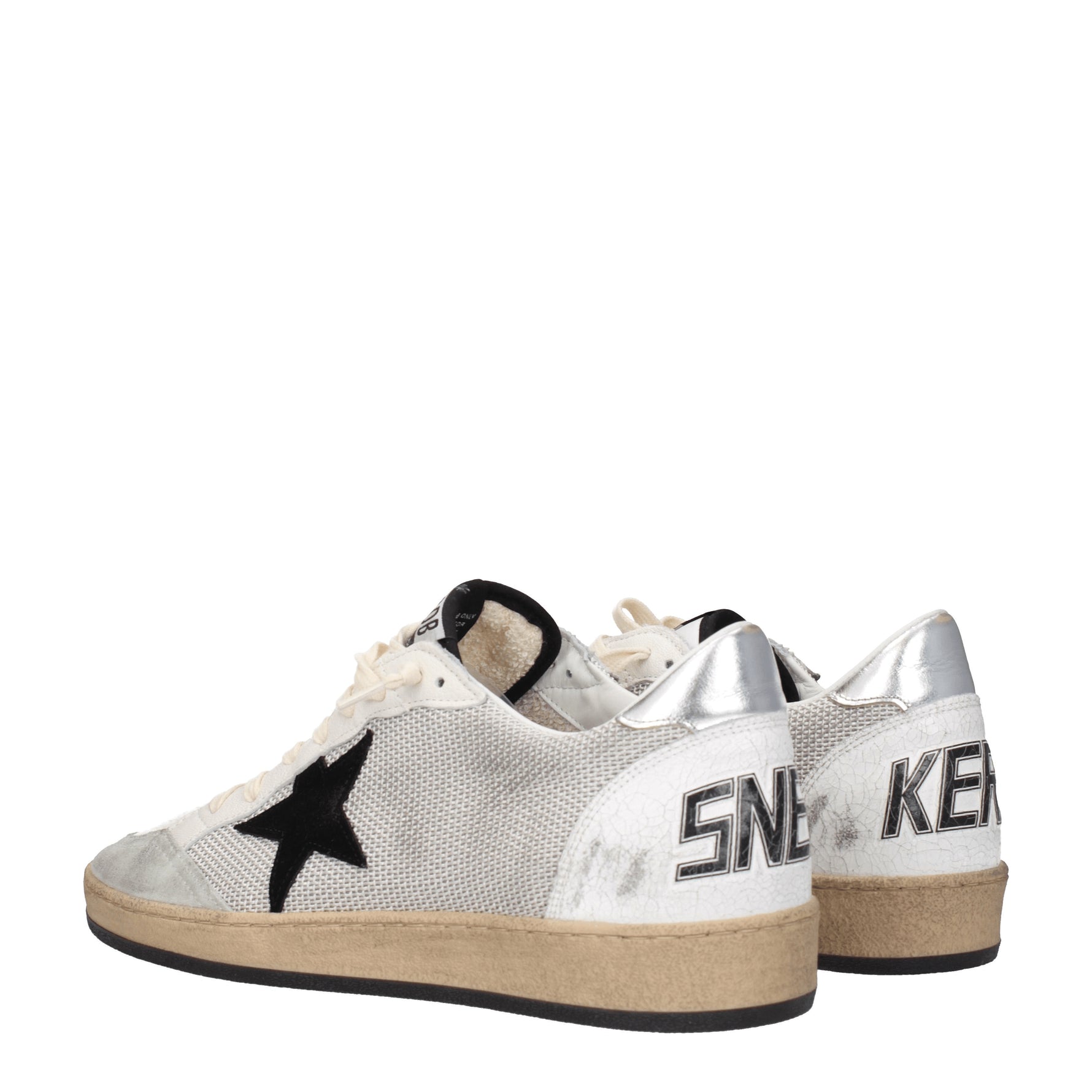 Golden Goose Sneakers ball star Uomo Tessuto Beige Grigio Scuro