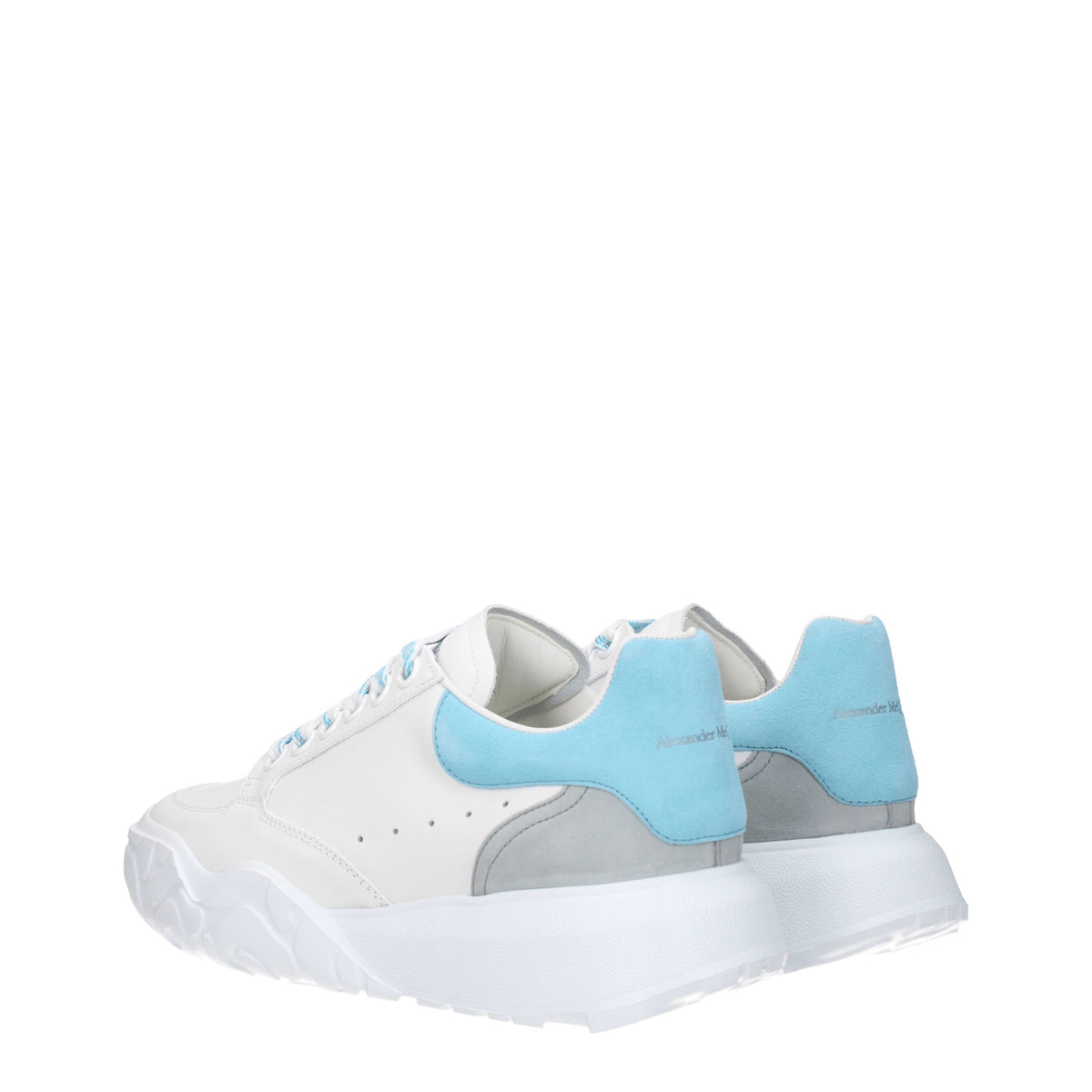 Alexander McQueen Sneakers Donna Pelle Bianco Acqua