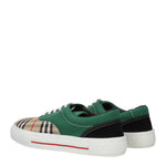 Burberry Sneakers Uomo Tessuto Beige Verde