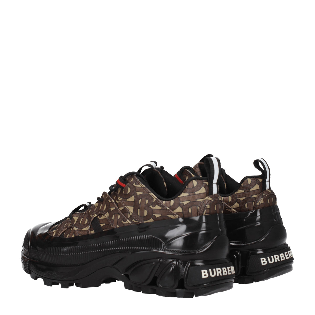 Burberry Sneakers Uomo Tessuto Nero Marrone