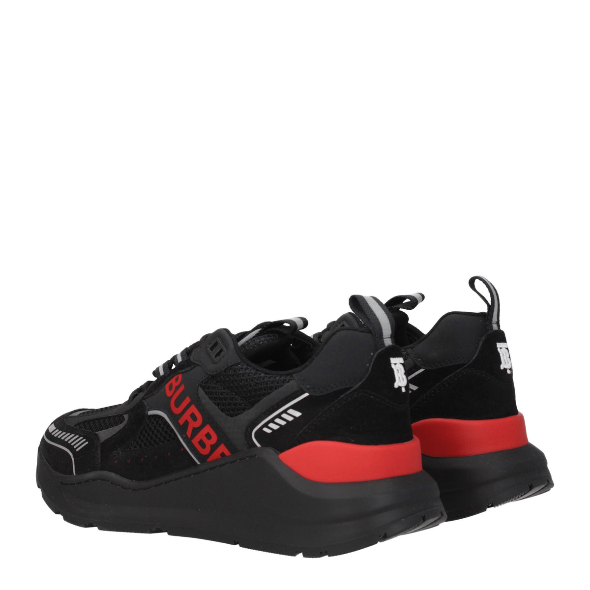 Burberry Sneakers Uomo Camoscio Nero Rosso