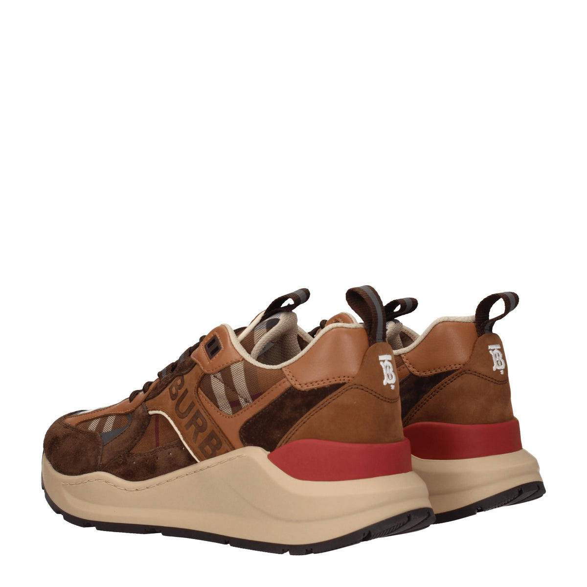 Burberry Sneakers Uomo Camoscio Marrone Betulla