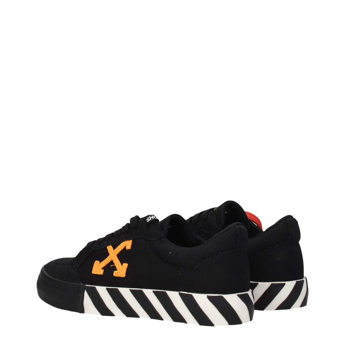 Off-White Sneakers vulcanized Uomo Tessuto Nero Arancione