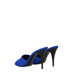 Saint Laurent Sandali Donna Tessuto Blu