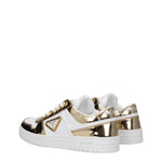 Prada Sneakers Donna Pelle Bianco Oro