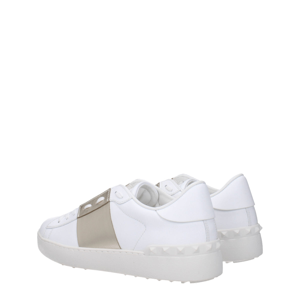 Valentino Garavani Sneakers Donna Pelle Bianco Oro