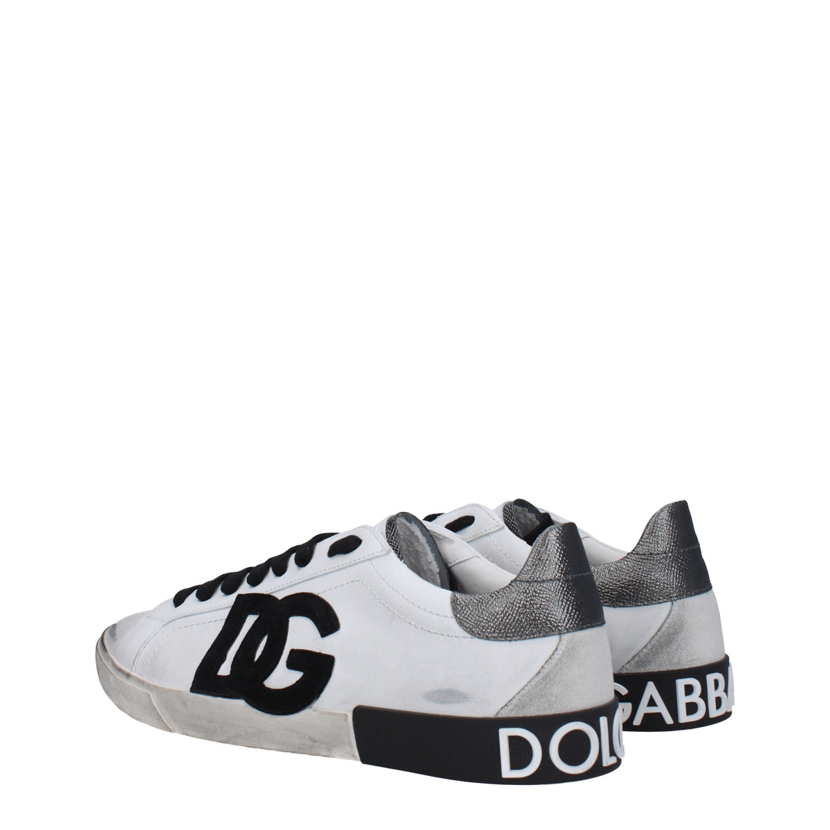 Dolce&Gabbana Sneakers Uomo Pelle Bianco Argento