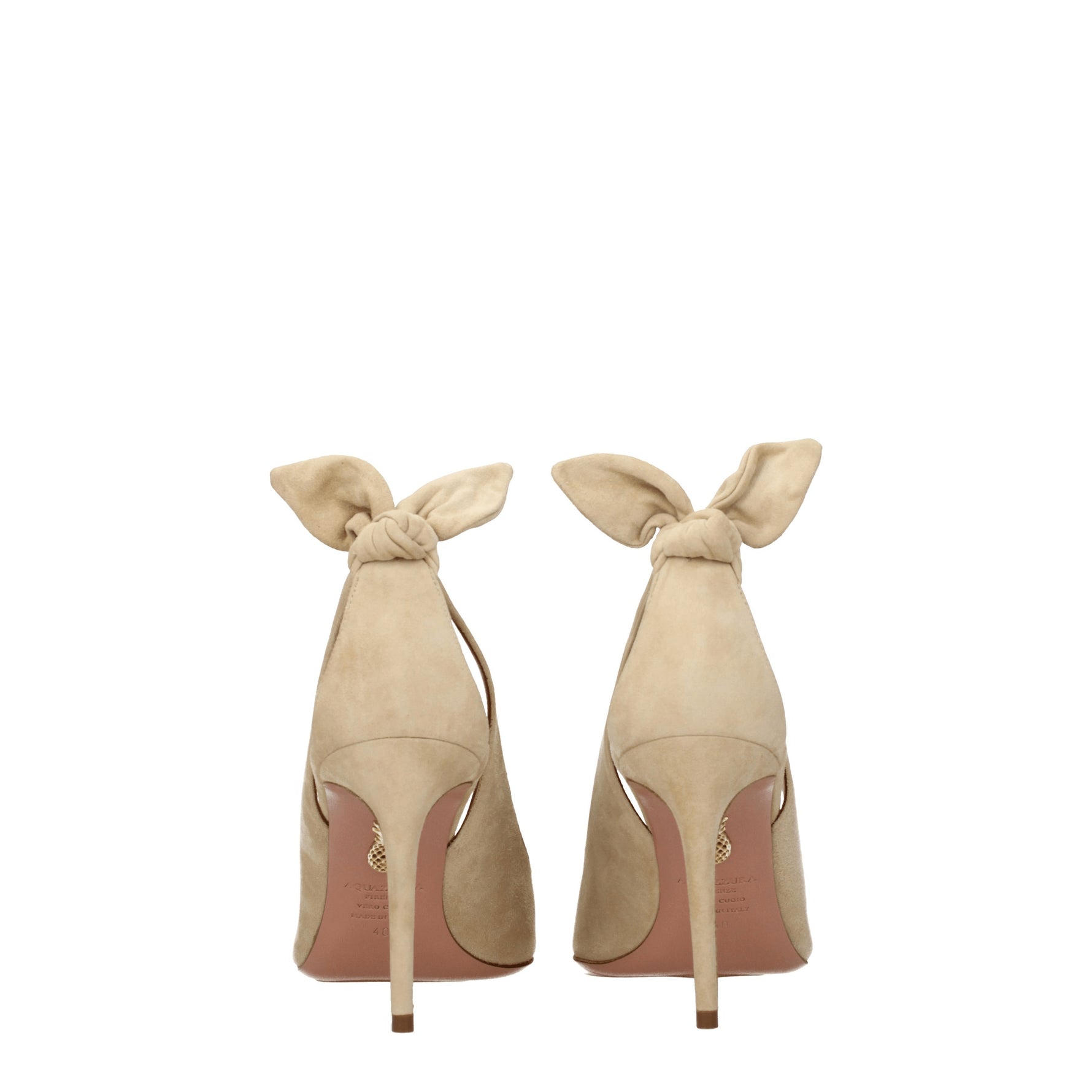 Aquazzura Décolleté bow tie Donna Camoscio Beige Rosa Carne