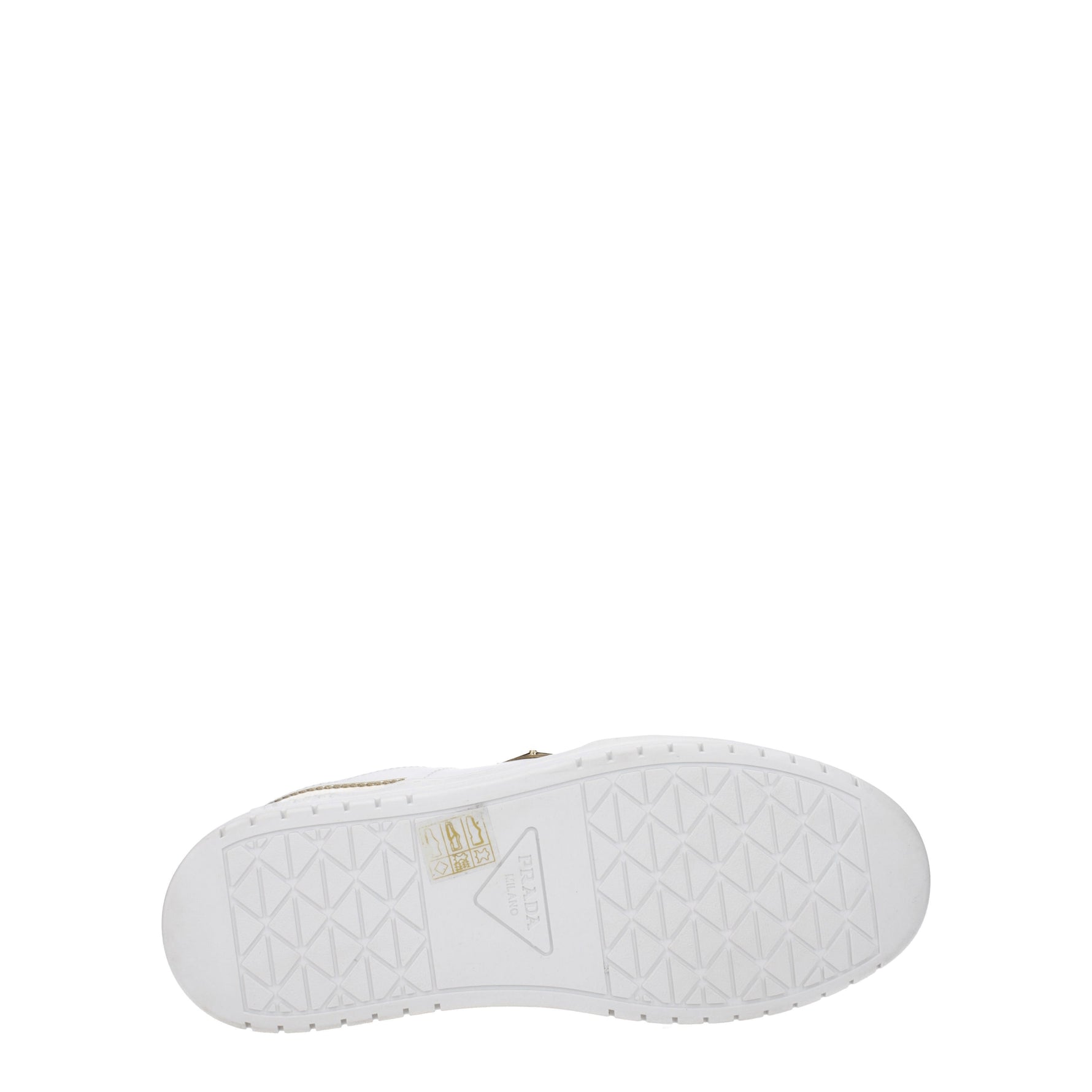 Prada Sneakers Donna Pelle Bianco Oro